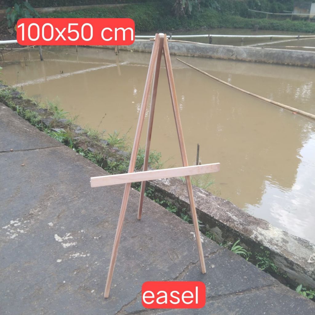 

Wooden Easel Standing Frame Kayu Setanding Easel Penyanga kanvas tripod Standing Poto Kayu 100x50 cm