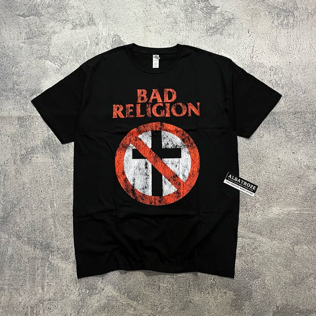 T-SHIRT / KAOS BAND OFFICIAL BAD RELIGION - DISTRESSED CROSS BUSTER