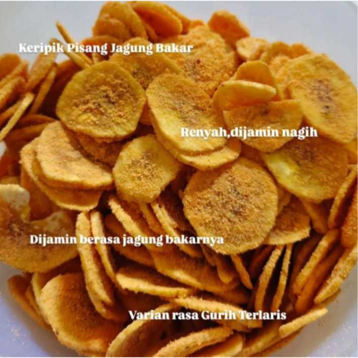 

Kripik pisang rasa jagung bakar isi 150gram gurih renyah bikin nagih