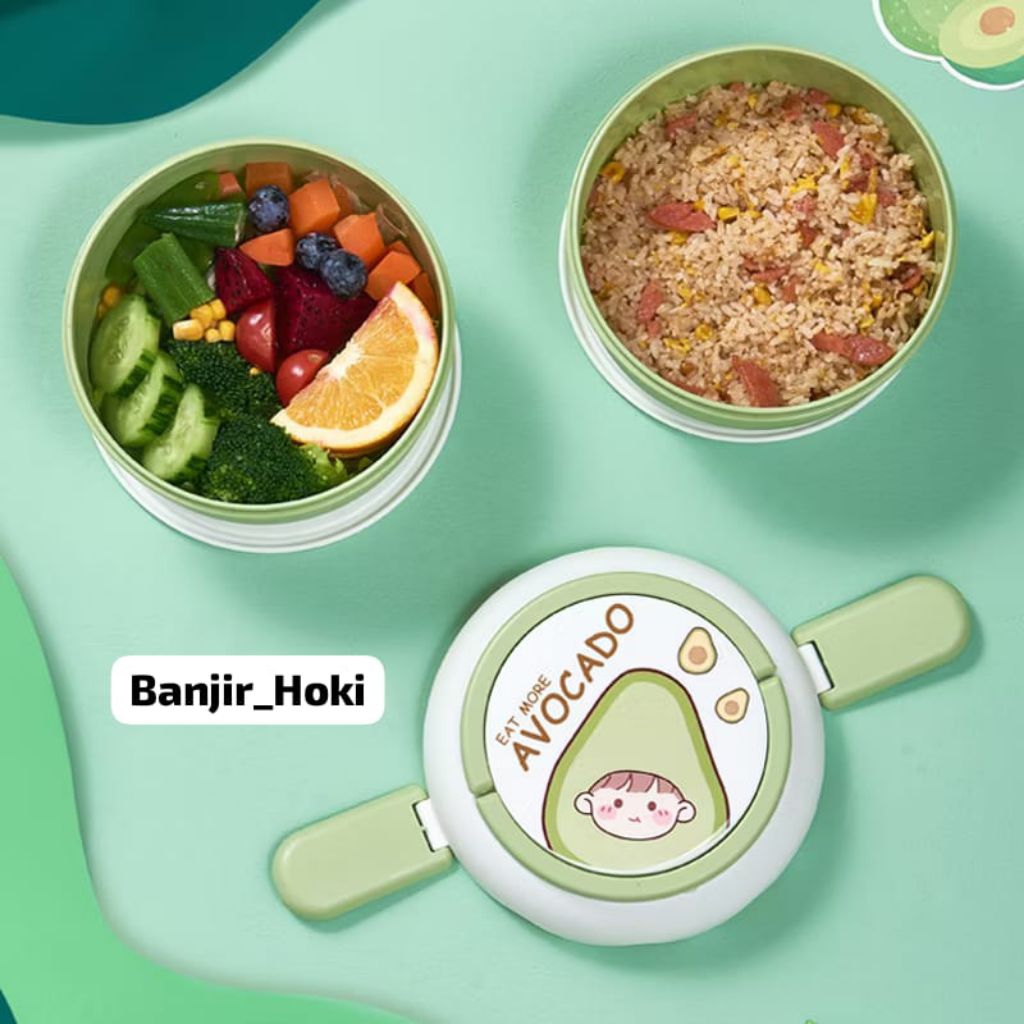 Z3 Kotak Bekal Lucu 2 Susun 2 Tingkat Rantang Lunch Box Tempat Nasi