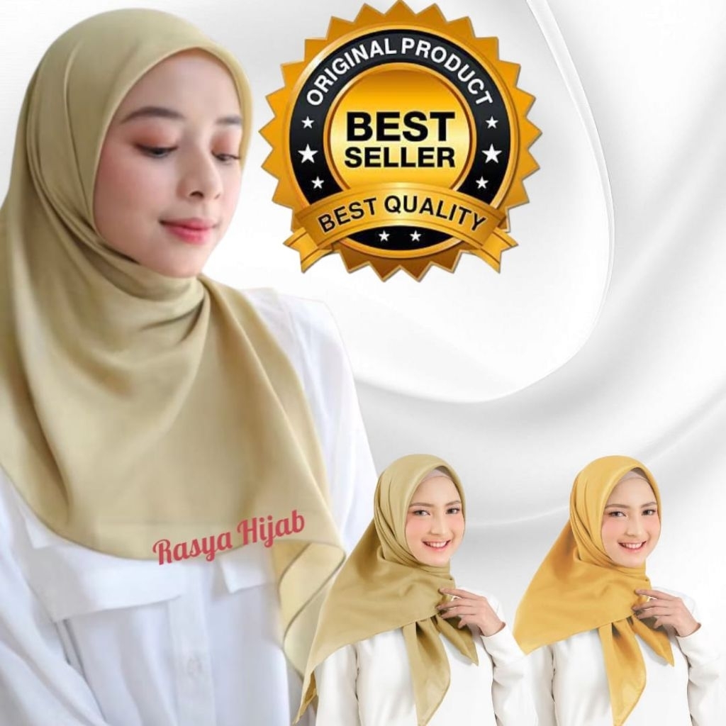 JILBAB PNS KERUDUNG SEGIEMPAT POLOS SERAGAM KHAKY MUDA DAN MUSTARD TERLARIS TERMURAH