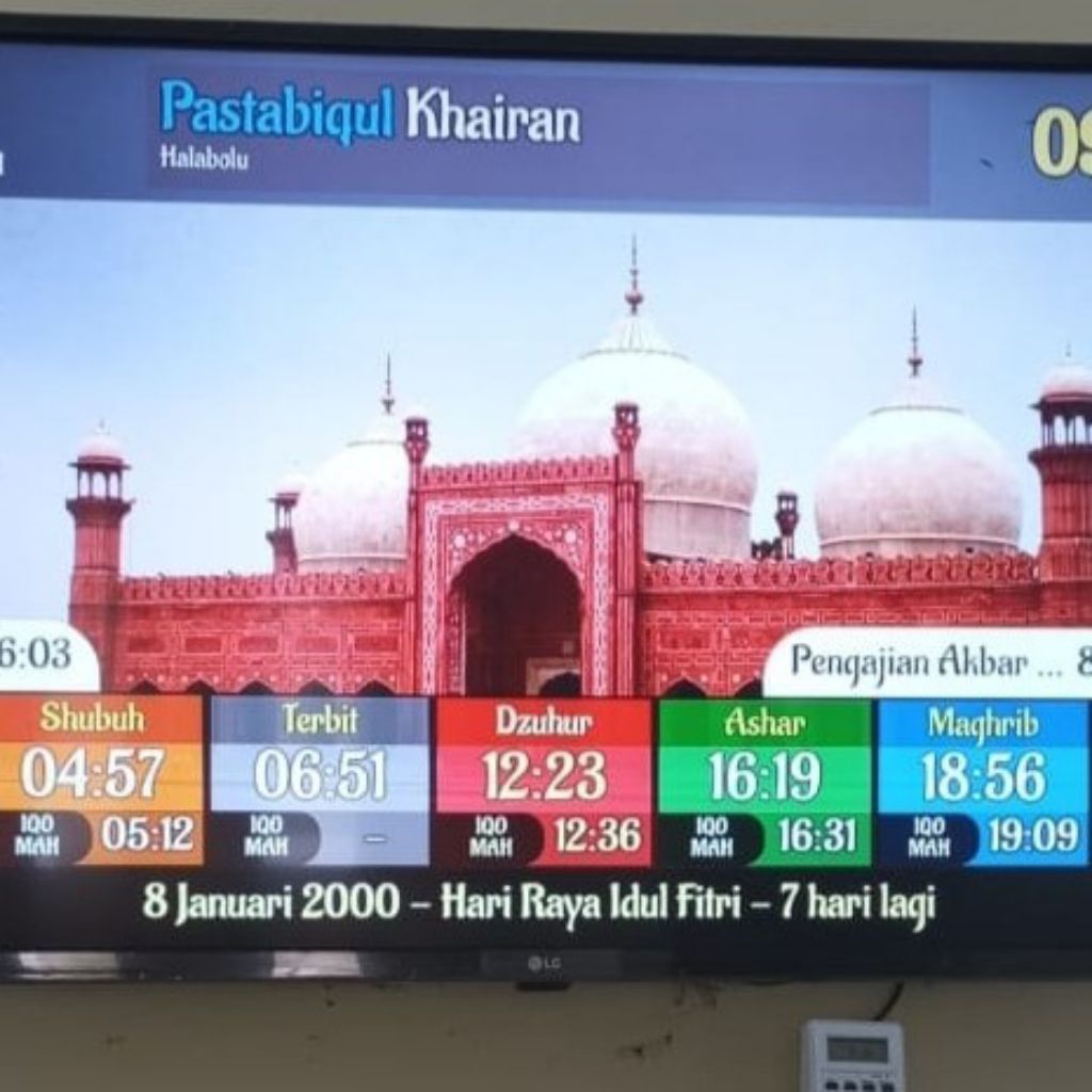 JAM MASJID TV LED JASMA VERSI PRO