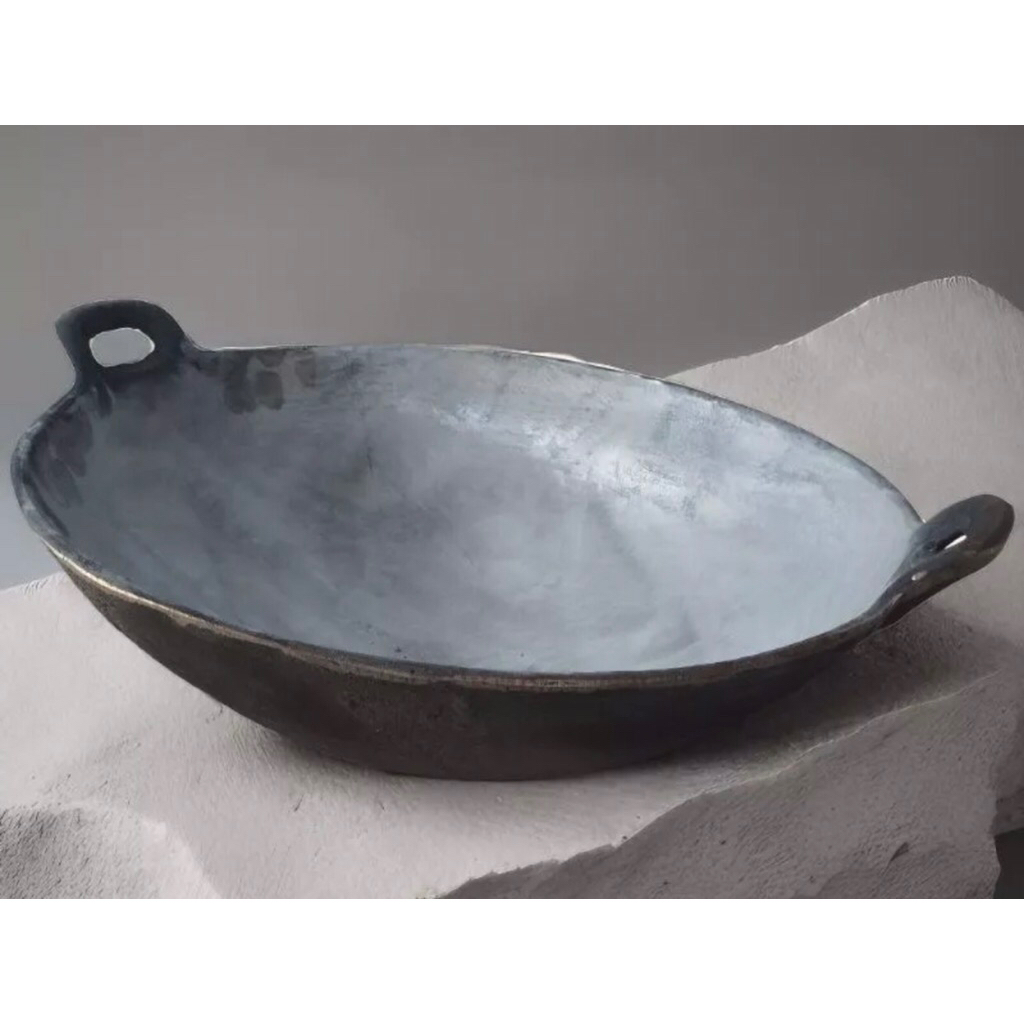 wajan besi cor 50 cm wajan medan wajan anti lengket asli berat tebal