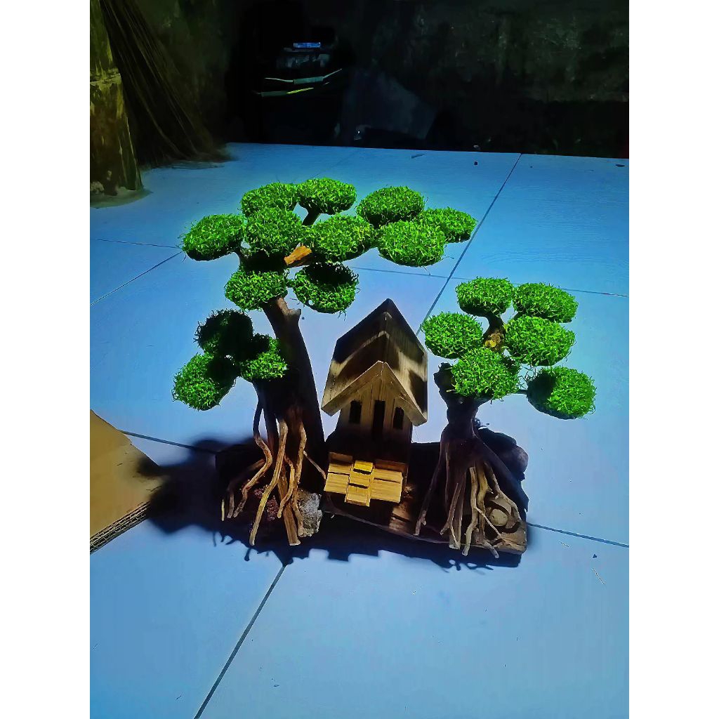 ornamen bonsai sintetis bonsai rumah pohon