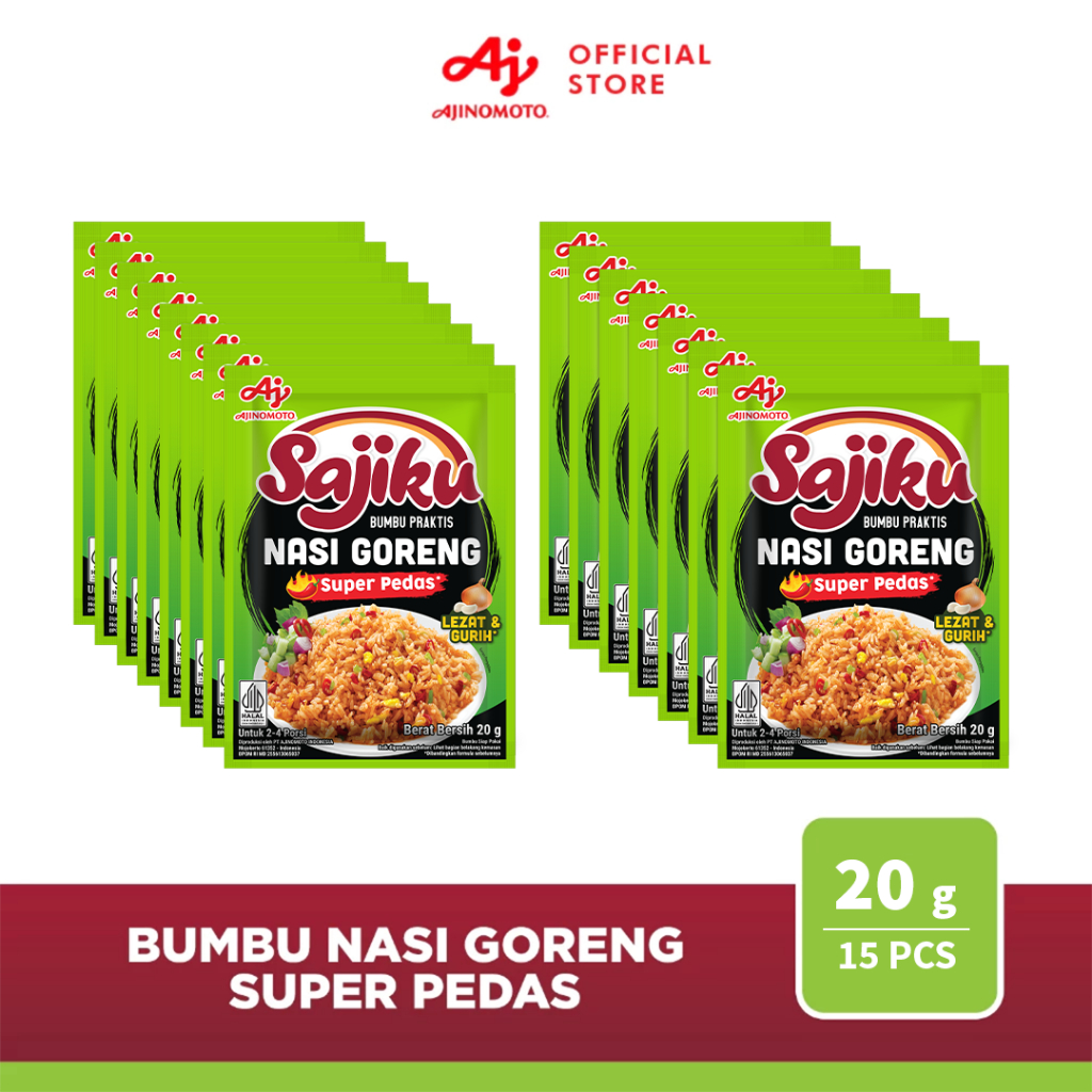 

Sajiku® Bumbu Praktis Nasi Goreng Super Pedas 20gr (15 pcs)