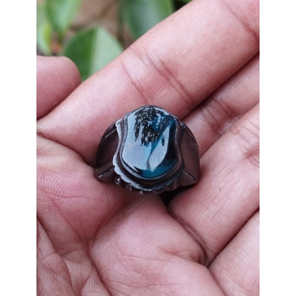 cincin batu akik bacan doko kembang pancawarna motif terompah antik 1