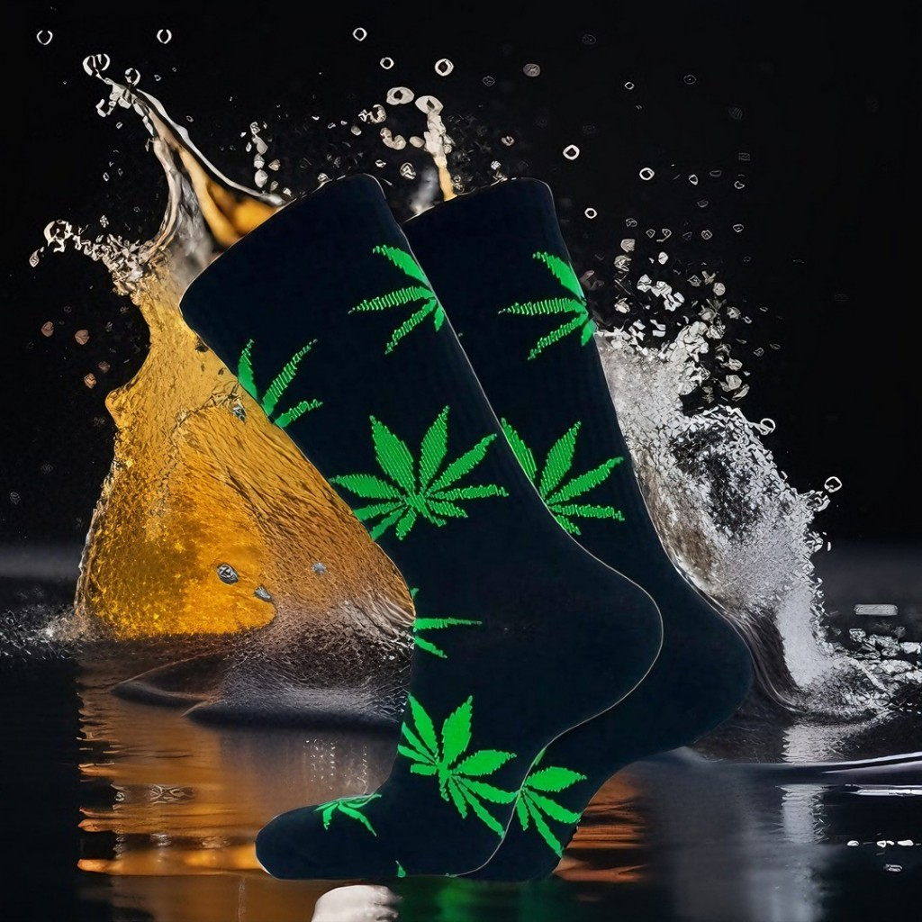 Kaos Kaki Oldschool MOTIF DAUN HIJAU