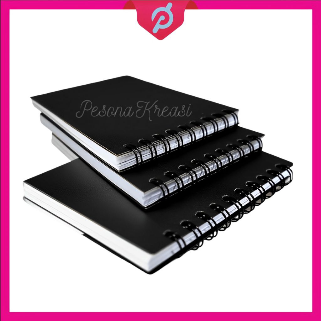 

Premium Buku Saku Catatan Mini Isi 100 Halaman 50 Lembar Ukuran B7 Notebook Memo Kecil Cover Hitam