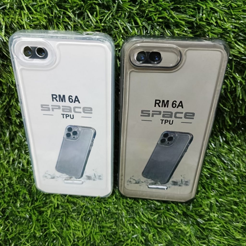 SoftCase Casing Xioami Redmi 6A Silikon Bening Hitam Trasparan Space TPU Pelindung Belakang hp+Camer