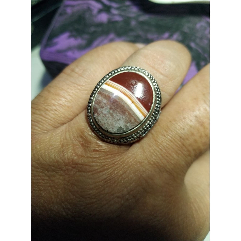 Batu Merah Putih Yakut Unik Natural kode 17/412