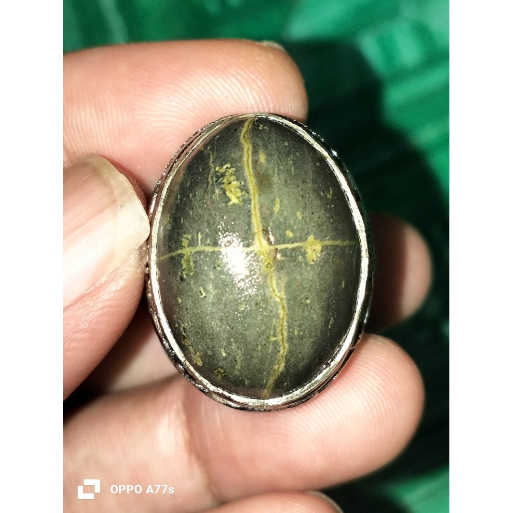 cincin batu lawas tapak jalak serat emas jumbo