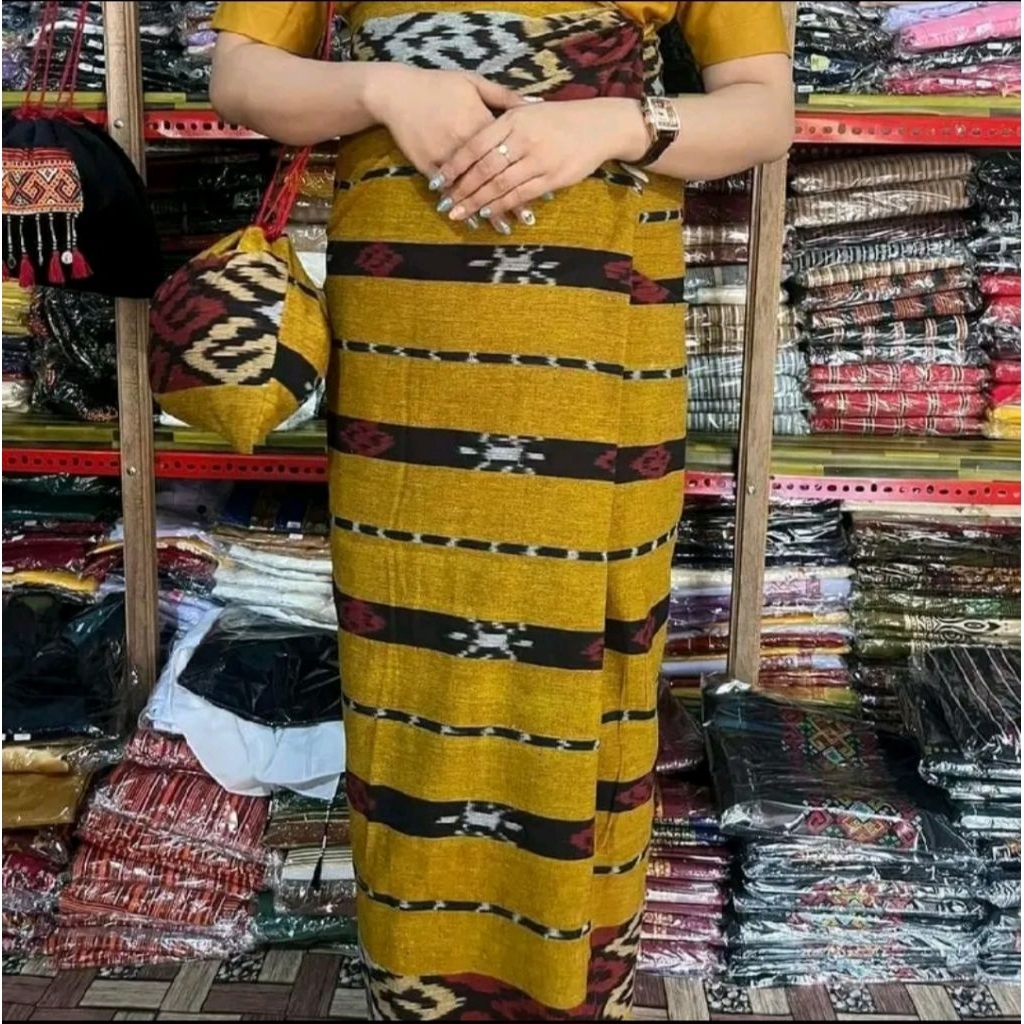 [Sarung Blanket+Tas Sepuk] - Bawahan Wanita Adat Toraja Ntt Flores Tenun Asli Jepara