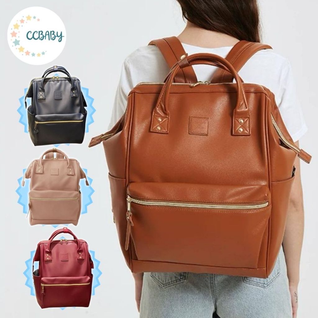 TAS RANSEL Wanita Laki Unisex ANELO KULIT /TAS BACKPACK LAPTOP MULTIFUNGSI ANELLO UKURAN LARGE