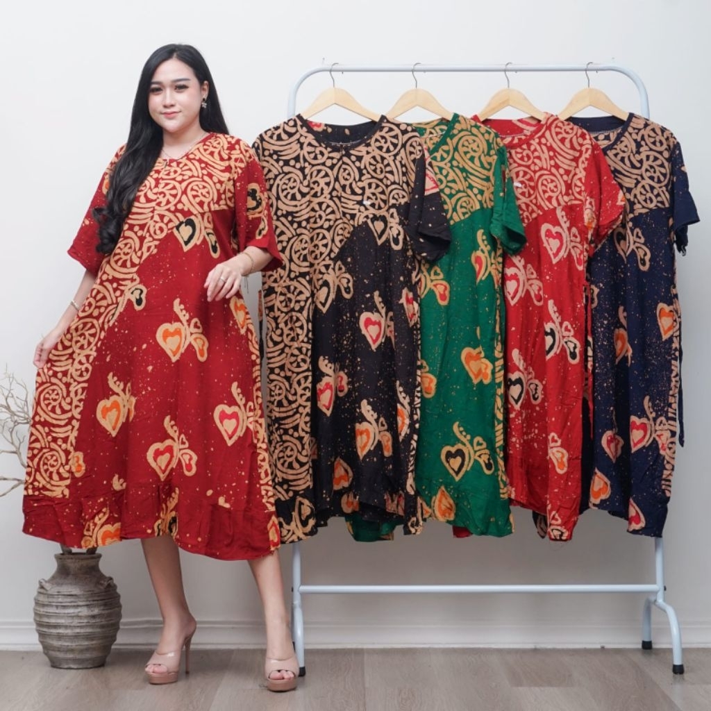 Daster Batik cap Jumbo Premium Kekinian  Busui Friendly Rempel Bawah
