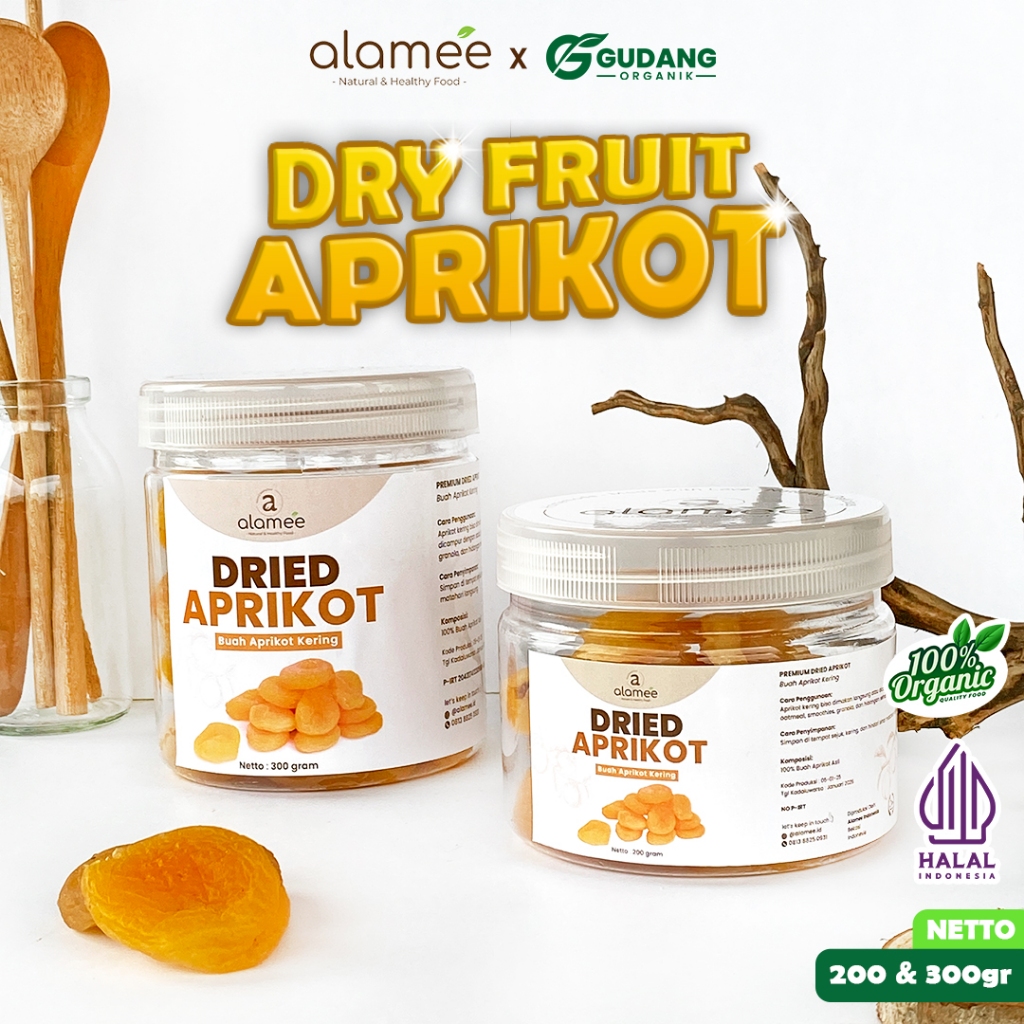 

ALAMEE Dried Apricot Buah Aprikot Kering Dried Fruit Apricots Tanpa Biji Cemilan Buah Sehat 300gr