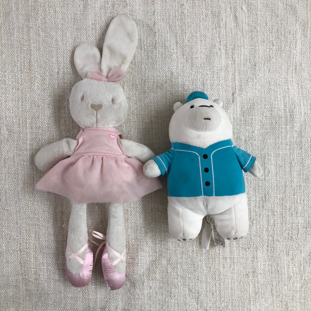 bundling boneka kelinci dan beruang Miniso