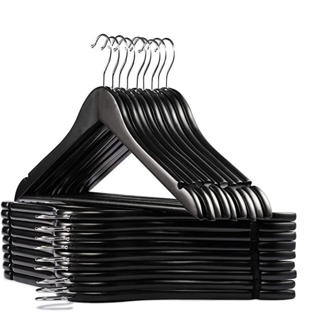 HANGER KUALITAS PREMIUM | Hanger Baju GRADE A Hanger Kayu HITAM