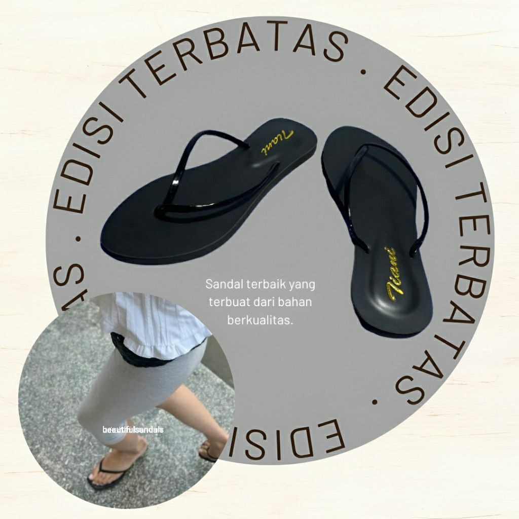 sandal wanita Korean style warna hitam ringan dan simple