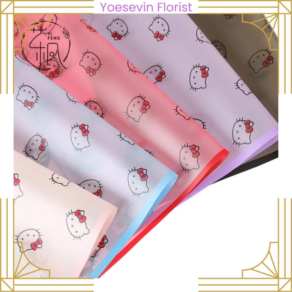 

KB81 Kertas Kado Motif HELLO KITTY Flower Wrapping Cellophane Ecer Kertas Buket Bunga Hand Bouquet