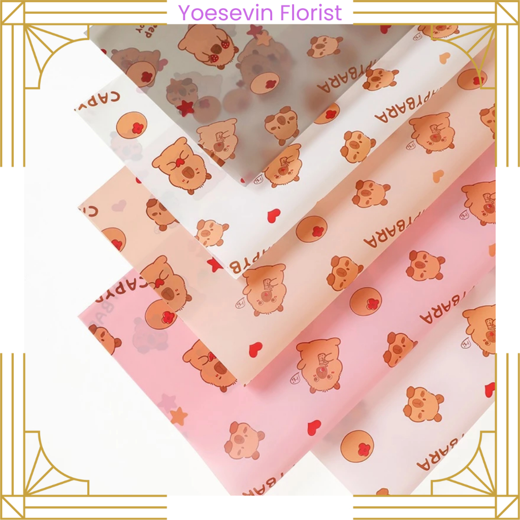

KB83 Kertas Buket Wrapping Motif Anak CAPYBARA / Kertas Kado Anak Corak Kartun Ecer Lembaran