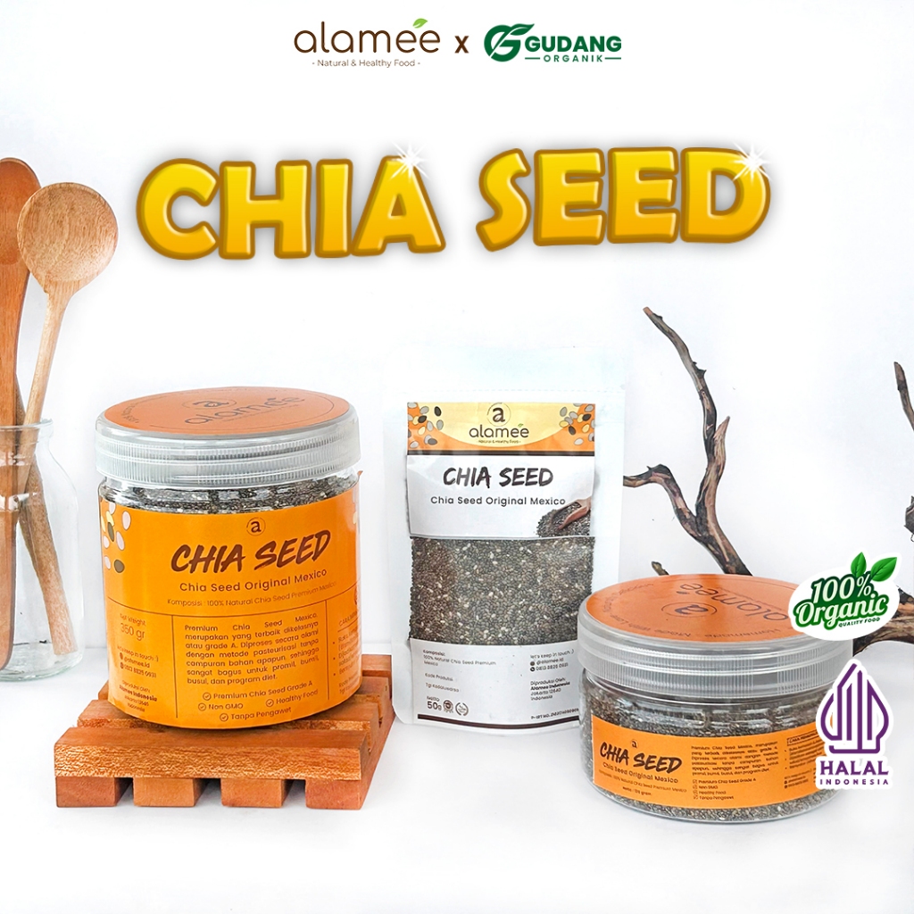 

Alamee Chia seed Organik Diet Original Biji Black Chiaseed Organic Meksiko gudang organik