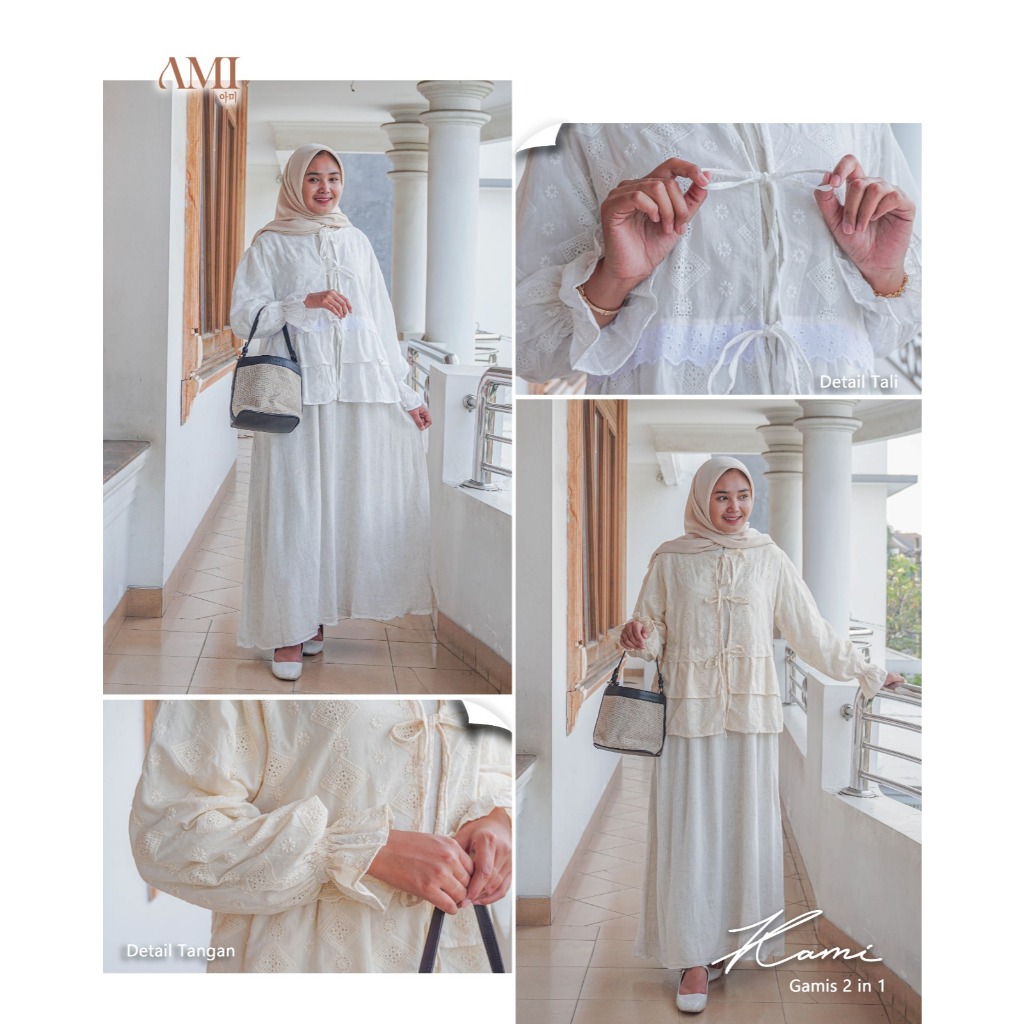 AMI - KAMI Gamis  - Vintage Gamis Linen Raya Wanita Terbaru Termurah Outfit Casual