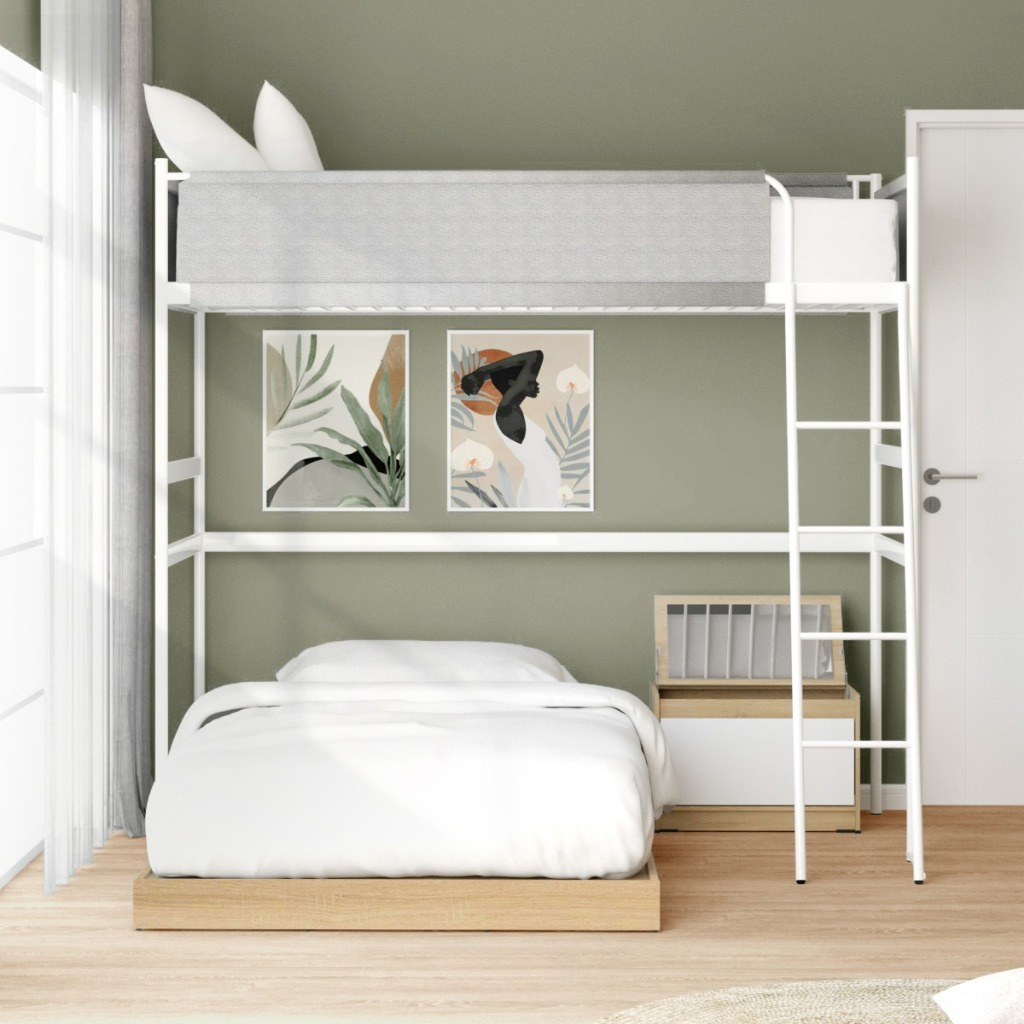 RAS GRATIS ONGKIR DAN PENGEMBALIAN NEW SET KAMAR ANAK / RANJANG TINGKAT BESI LUNA BB 90 + DIPAN LUNA