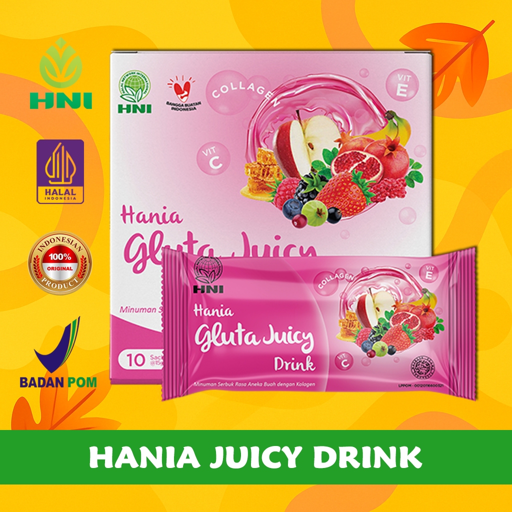 

HANIA GLUTA JUICY DRINK - Minuman serbuk rasa aneka buah dengan kolagen