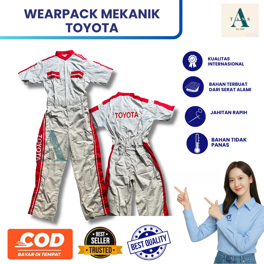 Wearpack Toyota Mobil | Wearpack Safety | Seragam Bengkel | Seragam Pria Toyota | Seragam Mekanik