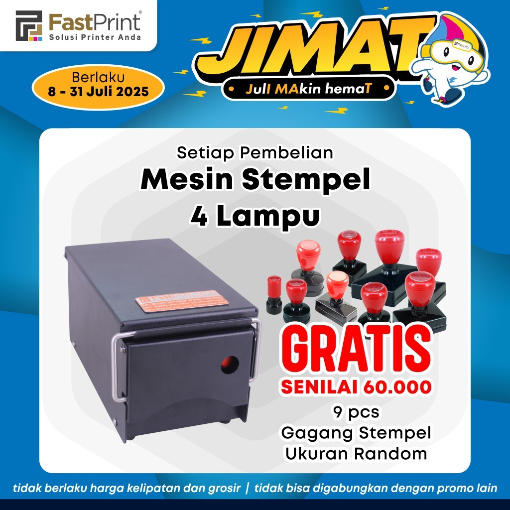

Fast Print Mesin Stempel Flash Kilat 4 Lampu Premium Full Plat Besi