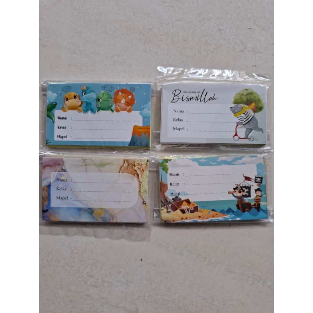 

stiker label buku mata pelajaran isi 20 lbr