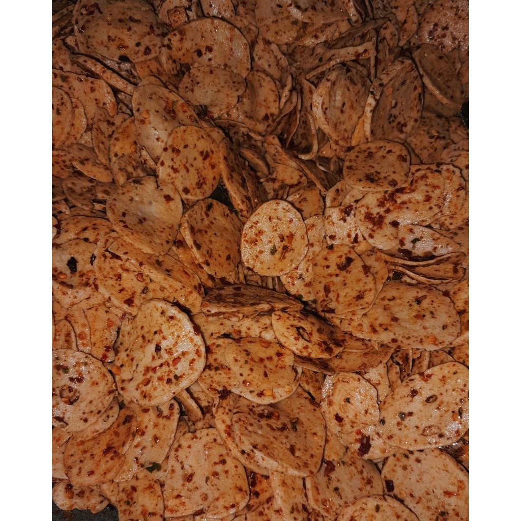 

Basreng Koin/ Pipih Pedas Daun Jeruk ½kg Kiloan Termurah