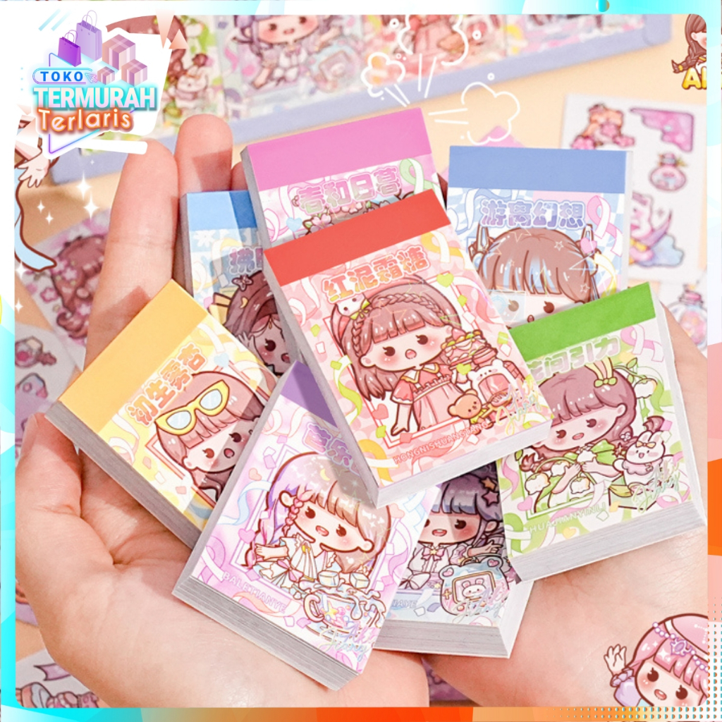 

TTT Stiker Buku Momo Mini 24 Lembar Sticker Note Book Washi Karakter Lucu Buku Diary DIY Jurnal Planner Dekorasi Scrapbooking Alat Tulis Sekolah 24Lembar