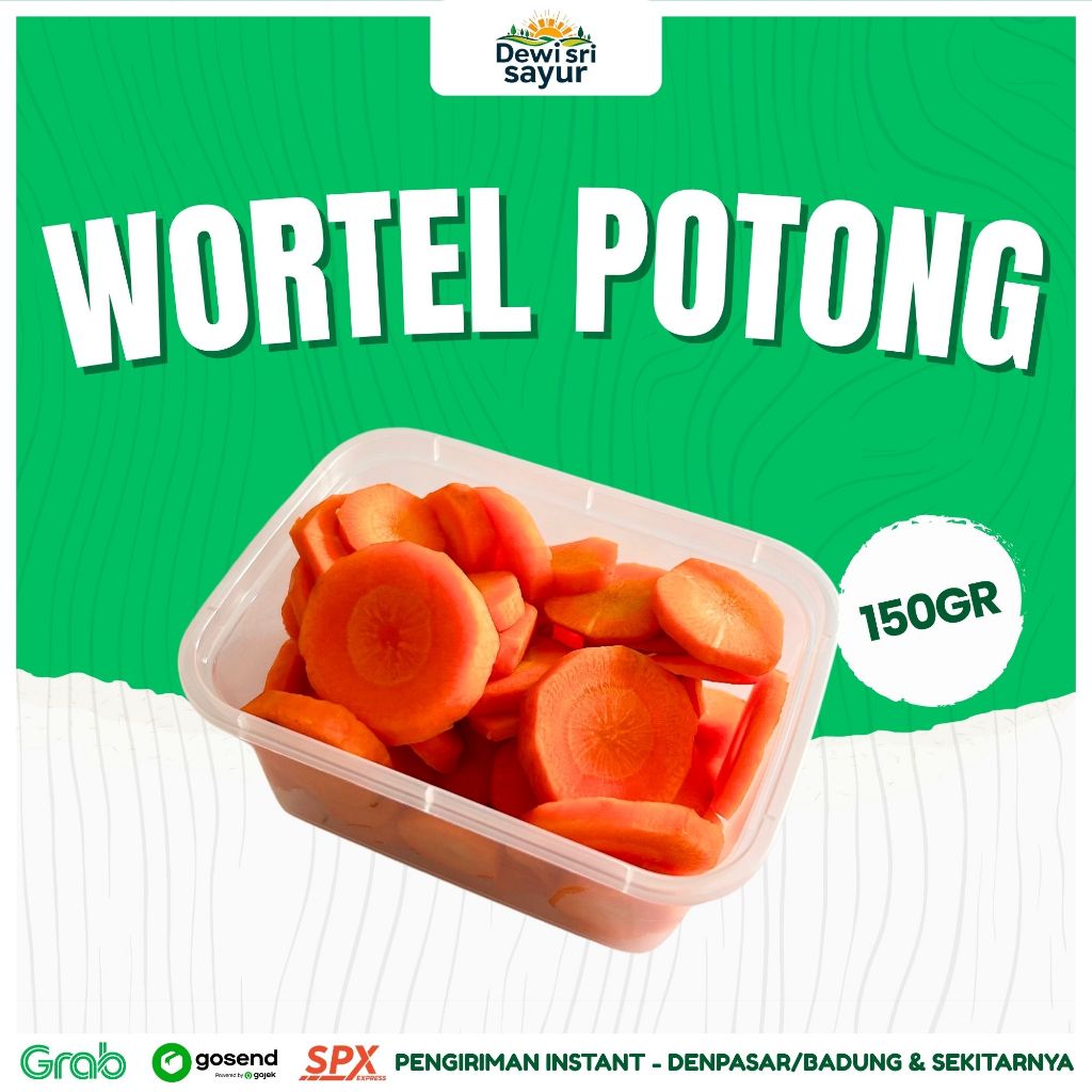 

Wortel Potong 150gr – Dewi Sri Sayur