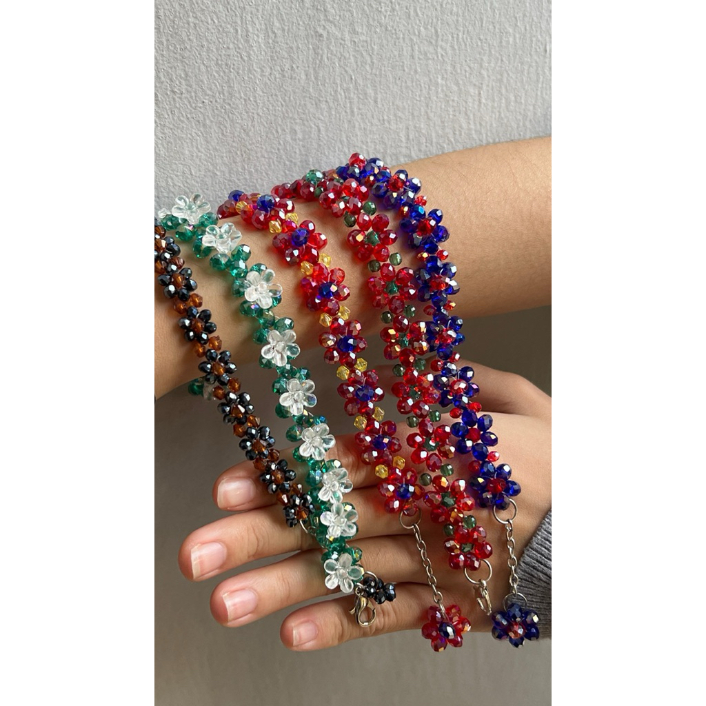 gelang kristal/gelang manikmanik/gelang premium/gelang lucu/gelang handmade/gelang kristal manik man