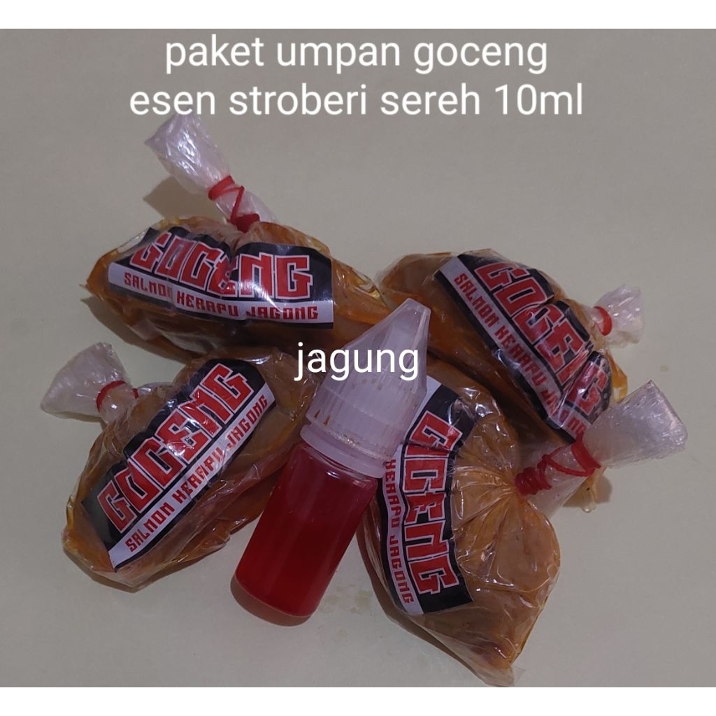 UMPAN PANCING GOCENG SALMON KERAPU JAGUNG 1 PAKET ESSEN STROWBERY SEREH
