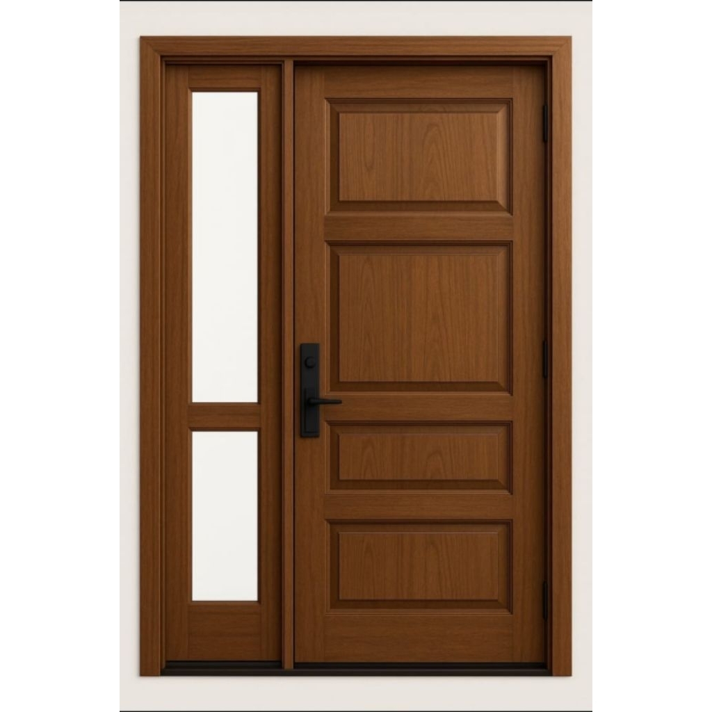 PINTU UTAMA SERAT KAYU ALUMUNIUM full set SATU JENDELA TINGGI KUSEN 215+LEBAR KUSEN 135 BISA COSTUM 