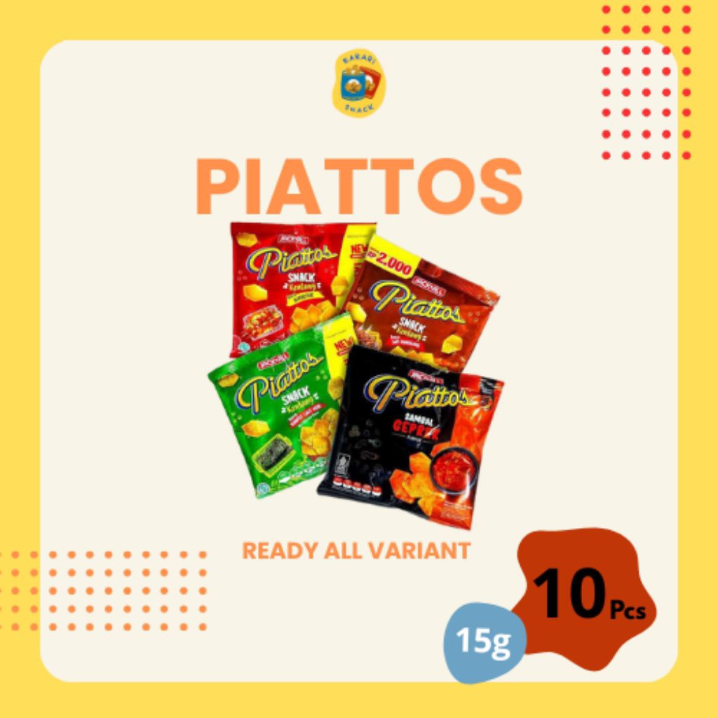 

RS Piattos (15g) Chiki Piatos rasa Sapi Panggang / Geprek / Rumput Laut / Barbeque isi 10pcs