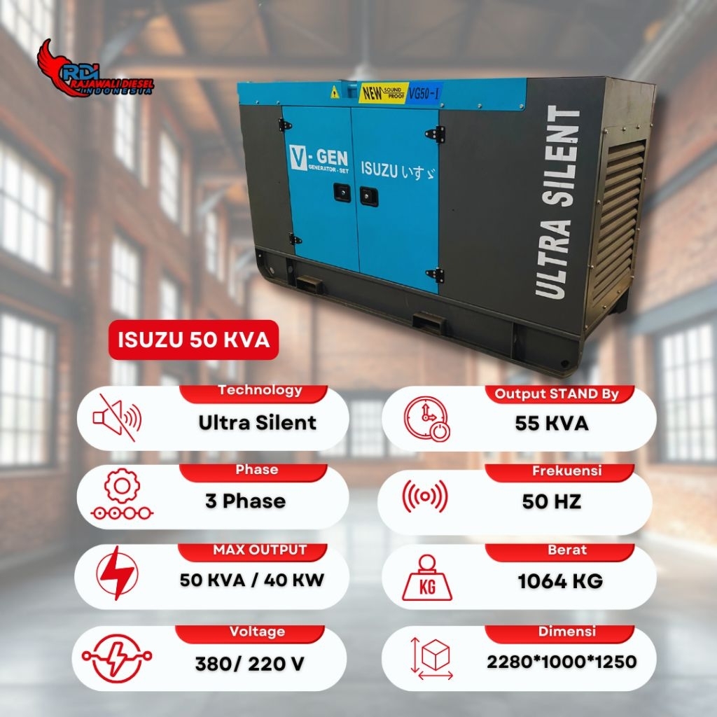 Genset 50KVA ISUZU Ultra Silent