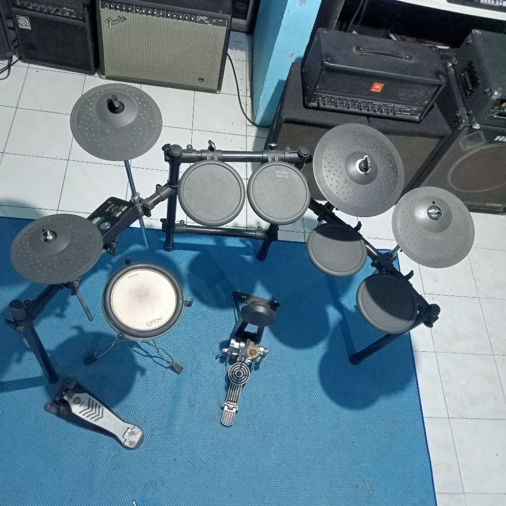 Drum Elektrik Yamaha Dtx 522 Upgrade Tom + Cymbal + Stand Snare + Kick Pedal (Harga Pass)