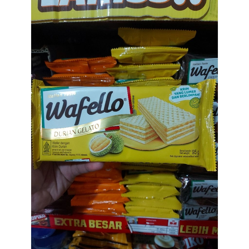 

WEFELLO WAFER 97 GR / WAFELLO COKLAT / WAFELLE KEJU / WAFELLE DURIAN