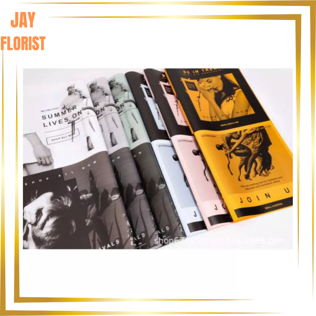 

KB6014 Kertas buket bunga cellophane flower wrapping paper motif majalah tabloid