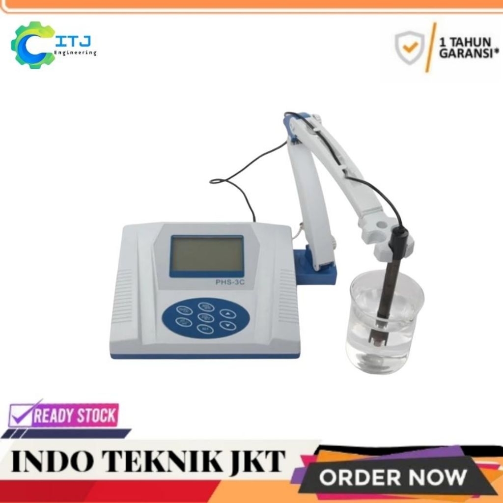 Digital benchtop pH meter & temperature (pH dan suhu)