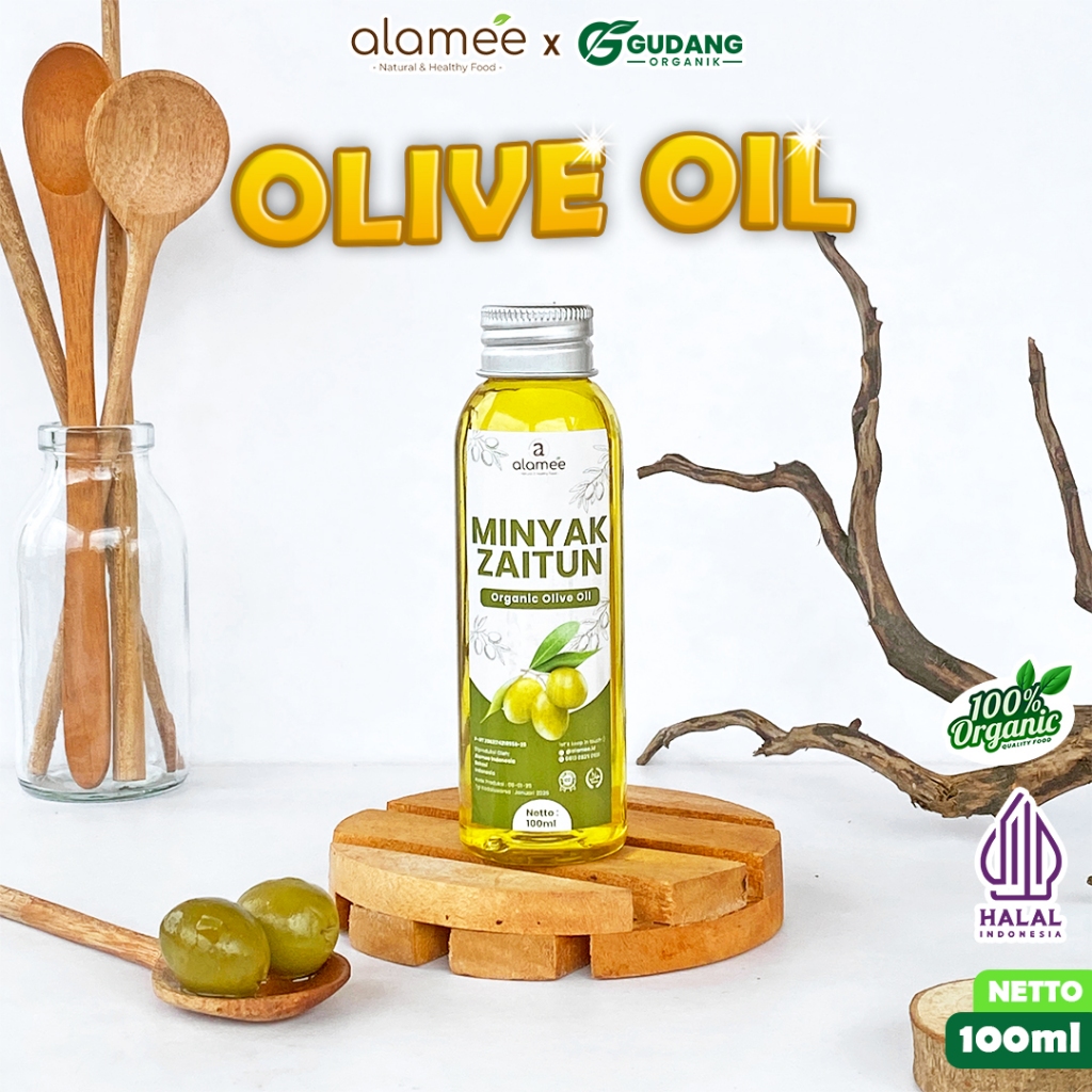

ALAMEE Minyak Zaitun Extra Virgin Olive Oil Pure Organic Murni EVOO Kesehatan dan Kecantikan 100ML