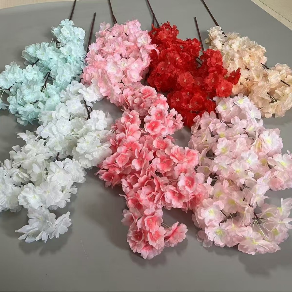 Batang & Pohon Sakura Sintetis Plastik - Hiasan Pernikahan Ruang Tamu Lantai Atap Bunga Palsu