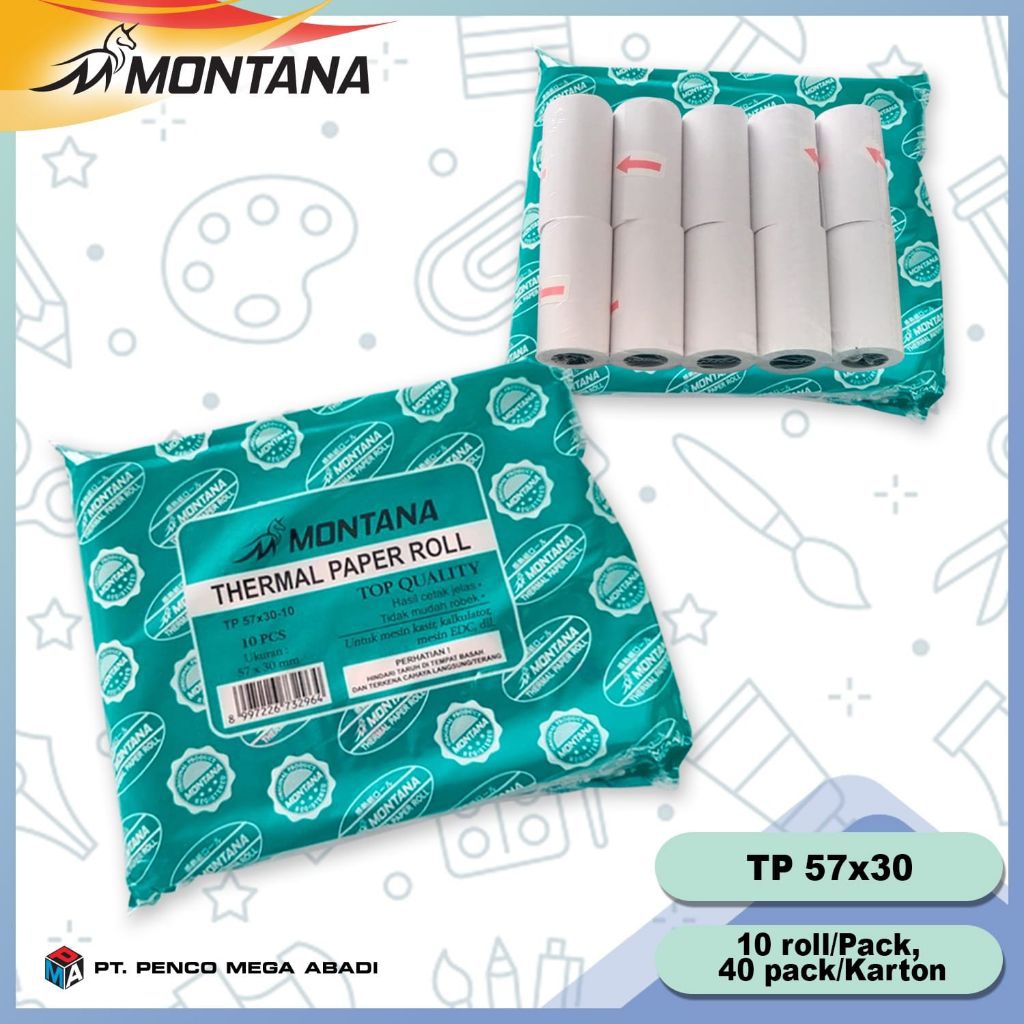 

Thermal Paper | Kertas Thermal Struk Montana TP 57 x 30