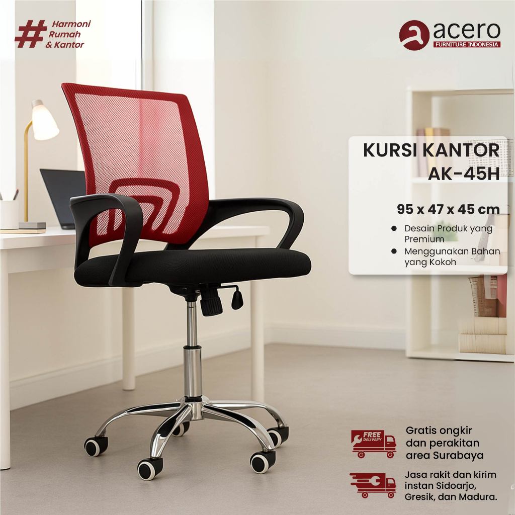 Acero Furniture - Kursi Kantor Jaring AK-45H Kursi Kerja Kursi Kantor Beroda