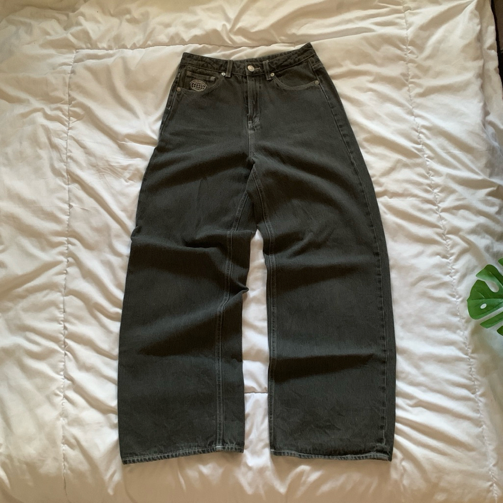 badblood workshop baggy jeans pants black hitam