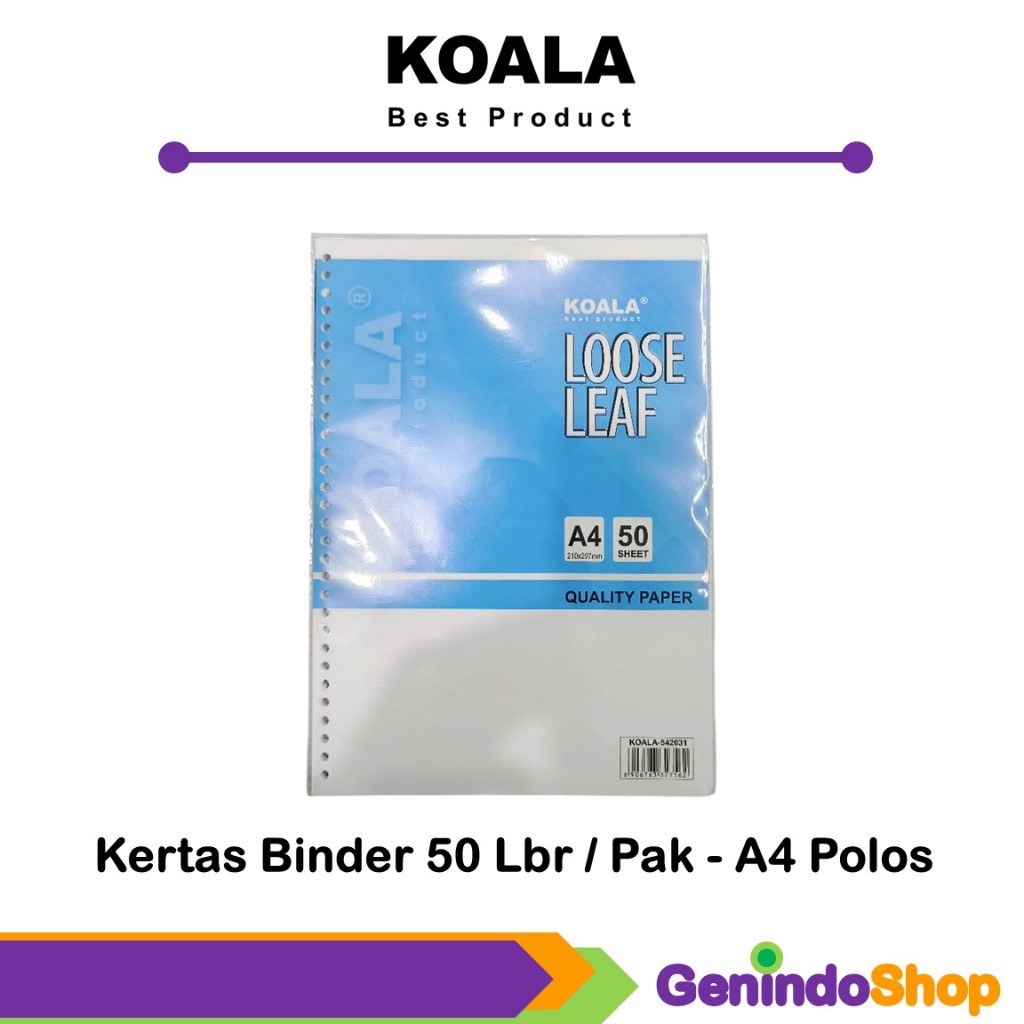 

Kertas Binder / Loose Leaf A4 50 Polos Koala