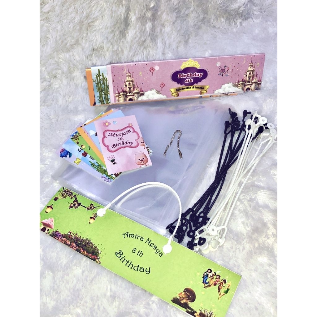 

Label Hamper Snack Murah Meriah/Plastik Goodie Bag Ulang Tahun/Label Tag Card Custome Ulang Tahun/Birthday(tanpa snack)